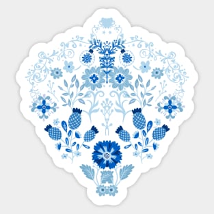 Blue Delft Floral Pattern Sticker